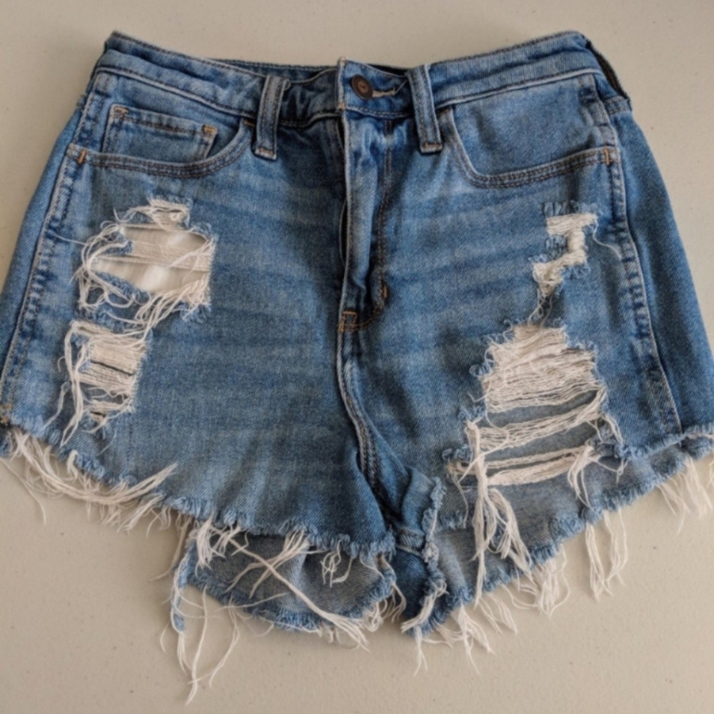 Retro Distressed Cut Out Jean Shorts Halloween Costume Cosplay Festival Party